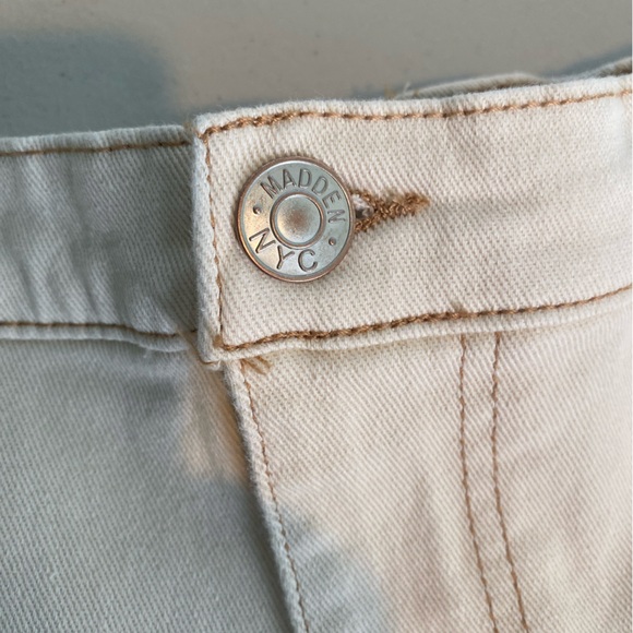 Madden NYC Cargo Pants Women XL Off White Elastic Waist High Rise - Picture 7 of 9